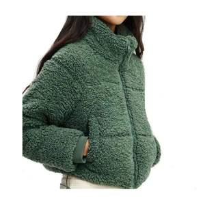 2026 Best Selling Custom Color Women's Woven Zipper Sherpa Autumn Breathable Winter Warm Fleece Bomber <b>Jacket</b> Casual Oversized - Product Image 3