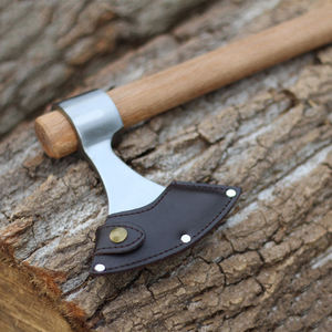 Hache Viking de camping en plein air, forgée à la main, de haute qualité, pour couper, 19,7 pouces, hachette, tête d'hache en acier à haute teneur en carbone, bois - Product Image 3