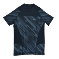 BLAZE FIGHT WEAR T-shirt de compression à manches courtes sublimé pour homme, en polyester/nylon, séchage rapide, imprimé géométrique