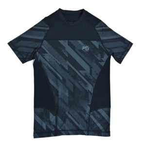 Camiseta Deportiva de Compresión de Manga Corta Sublimada para Hombre BLAZE FIGHT WEAR, Poliéster/Nailon de Secado Rápido, Estampado Geométrico - Product Image 1