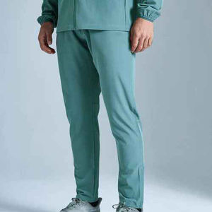 Survêtement à capuche pour homme, couleur turquoise, fermeture éclair intégrale, polyester léger, vêtements de sport décontractés, coupe régulière, poches latérales, saison printemps - Product Image 4