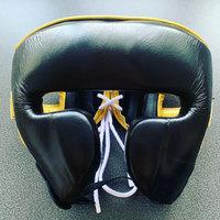 Protector de Cabeza para Boxeo Deportivo de Alta Calidad, Ecológico, Transpirable, de Cuero Vacuno Ligero, con Cierre de Gancho y Bucle, Personalizable