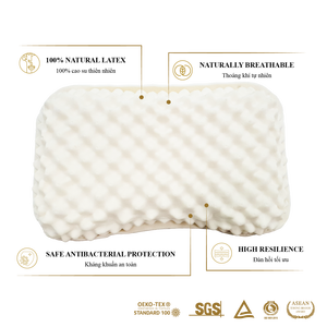 VINAMATTRESS Wholesale OEM Velisse 100% Pure Natural Latex <b>Pillow</b> Ergonomic Cervical Massage Contour <b>Pillow</b> - Product Image 1