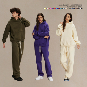 Tenues Chaudes pour Femmes et Hommes – Ensembles de Vêtements Automne-Hiver – Survêtements Chauds à Col Montant et Fermeture Éclair – Sweat-shirts pour Hommes - Product Image 2