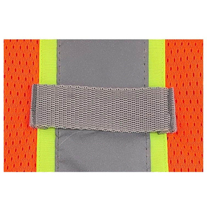 Chaleco de Seguridad Reflectante Reversible para Hombre, con Bolsillos, Transpirable, de Alta Visibilidad, para Trabajo, Cuello en V, Cierre de Tirantes, Color Naranja y Negro, Malla - Product Image 5