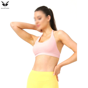 Solid Color Newest Lightweight Durable Eco Friendly Best Selling Hand Made Customized Logo Print Simple <b>Halter</b> <b>Neck</b> Sports <b>Bra</b> - Product Image 2