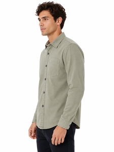 เสื้อเชิ้ตโอเวอร์เชิร์ตสีเขียวเซจสำหรับผู้ชาย แขนยาว สไตล์ลำลอง ติดกระดุมด้านหน้า ผ้าฝ้าย 100% น้ำหนักเบา แรงบันดาลใจจากชุดทำงาน - Product Image 2