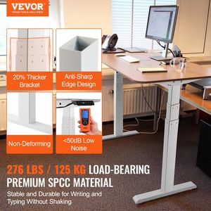 Supporto elettrico a doppio motore struttura da scrivania per Computer 26 \ "-50.8 \" altezza 43.3 \ "-70.1 \" lunghezza Base per Workstation fai da te ergonomica per ufficio - Product Image 2