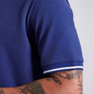 Men's <b>Blue</b> Short Sleeve Solid Color Oxford <b>Polo</b> <b>Shirt</b> Casual Woven Regular Fit - Product Image 5