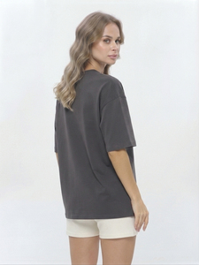 T-shirts personnalisés en coton et polyester pour femmes, coupe ample, manches courtes, décontractés, de haute qualité, col rond - Product Image 5