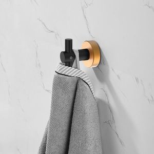 Ganci da Parete Neri e Oro (Confezione da 4) con Base a Vite per Appendiabiti, Scarpiera, Armadio, Bagno, Camera da Letto, Mobili in Legno Duro - Product Image 2