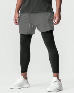 Athletic 2 in 1 Running <b>Shorts</b> <b>Men</b> Quick Dry Stretch Gym <b>Shorts</b> with Inner <b>Compression</b> - Product Image 1