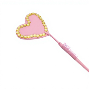 Pink Heart Shape Handheld <b>Mirror</b> With Gold Stone And Diamond Grip Handle Single Side Used <b>Makeup</b> <b>Mirror</b> Powder Coated Color - Product Image 6