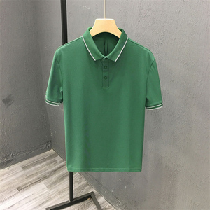 เสื้อโปโลผู้ชายแขนสั้น ดีไซน์โลโก้แบบ OEM  ผ้าไหมน้ำแข็งเนื้อละเอียด  ปกเสื้อแบบ Fine Line  คุณภาพสูง - Product Image 3
