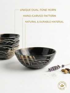 Handmade Polished Round Natural Horn Bowl Solid Pattern Modern Eco-Friendly Durable <b>Decorative</b> <b>Plate</b> Dishes <b>Plates</b> for Party - Product Image 2