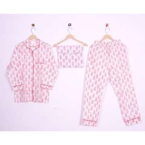 Ensembles de pyjamas floraux doux, confortables et respirants pour femmes et couples, style vintage pour les saisons été, automne et hiver - Product Image 1