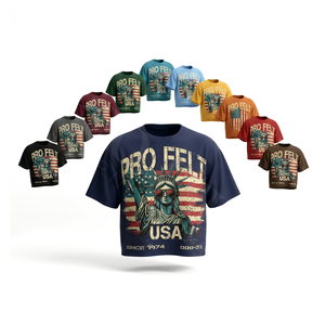 Fabricante OEM ODM, Camiseta de Algodón 100% para Hombre, Diseño de Logotipo Personalizado, Hombros Caídos, Peso Pesado, 300 GSM, Estilo Hip Hop Urbano - Product Image 1