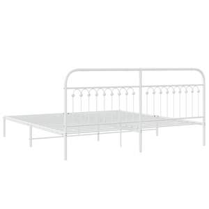 Cadre de lit traditionnel rectangulaire en acier blanc, lits en métal - Product Image 6