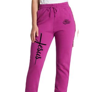Pantalones Deportivos de Marca, Corte Regular, Pierna Ancha y Recta, con Cordón, Frente Plano, Casuales, Atléticos, 100% Algodón para Mujer - Product Image 1