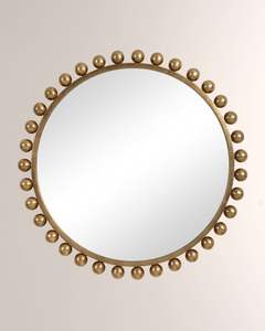 Miroir mural rond en fer artisanal de luxe pour mariage - Product Image 3