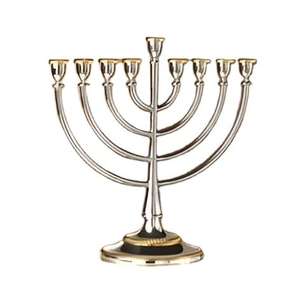 Ménorah en argent avec motif étoile de David pour villas, synagogues, temples, éclairage de table, utilisation décorative, porte-bougie Hanouka, ménorah - Product Image 5