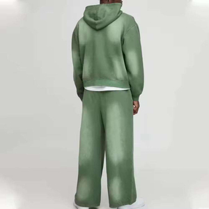 <b>Men</b> Sun Faded Tracksuit Two Piece Drawstring Jogger Pants Comfortable Relaxed Streetwear Clothing Set <b>Pullover</b> Sweatshirt - Product Image 4