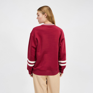 Pullover Women Oversized Sweatshirt 100% Cotton <b>Material</b> Custom Made Logo Printing Solid Drop Shoulder OEM Women Sweatshirt - Product Image 5