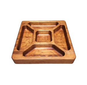 Premium Wooden Handmade Polished Square Shape Dry Fruit Tray Compartments Server Plate for <b>home</b> and Restaurant Table use - Product Image 1