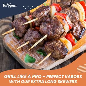 100 Spiedini in Bambù Naturale Spesso da 45 cm per Grigliare, BBQ, Spiedini, Marshmallow, S'mores - Accessori BBQ - Product Image 2
