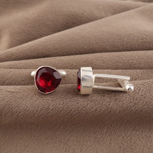 Designer Handcrafted Pink Rubellite Gemstone <b>Cufflinks</b> <b>Set</b> in 925 Sterling Silver Handmade Unisex Jewelry Elegant Formal Wear - Product Image 4