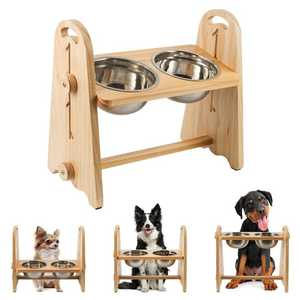 Tazón para Mascotas de Madera de Mango Duradero y Ecológico, Plato para Servir Comida para Perros, para Uso en Interiores y Exteriores - Product Image 2