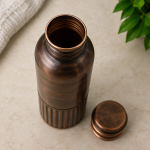 Bouteille d'eau en cuivre cannelé antique, écologique et haut de gamme, pour la maison, les voyages et les fêtes - Product Image 2