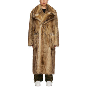 Manteau en fausse fourrure beige à double boutonnage, design de mode de haute qualité, manteau sur mesure pour homme - Product Image 1