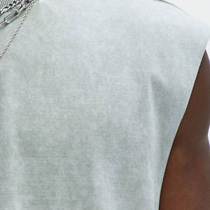 OEM Fashion Clothing Sleeveless Longline Acid Washed Round Neck <b>Cropped</b> Tank <b>Top</b> Streetwear Outdoor Vintage Quick Dry Casual - Product Image 6