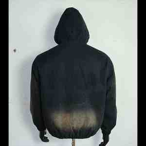 Sweats à capuche zippés personnalisés, épais, effet soleil délavé et déchiré, style streetwear vintage, disponibles à prix réduit - Product Image 5