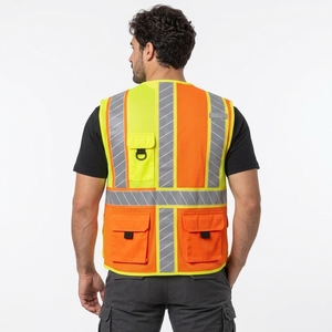 Industrial <b>Men</b> Safety <b>Vest</b> Custom Reflective Workwear High Visibility Design Breathable Lightweight Fabric Comfortable Fit OEM - Product Image 2