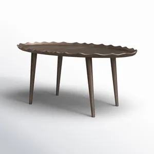 Table basse nordique en métal, cadre doré décoratif, plateau amovible fait main, style côtier, mobilier de salon - Product Image 2