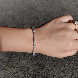 RB <b>Gems</b> Children's VVS Moissanite Tennis <b>Bracelet</b> 925 Sterling Silver Iced Cluster Geometric Diamond Link Multi-Shape Mixed Cut - Product Image 2