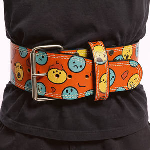 Cinturón de levantamiento de pesas de cuero de 10 mm, cinturón de levantamiento de pesas de cuero genuino para entrenamiento, cinturones de cuero PU unisex con diseño de anime. - Product Image 4