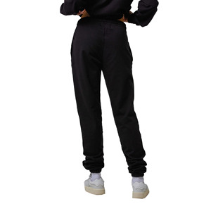 Women's Black Fleece Sweatpants Straight Loose Fit Mid Waist Elastic Drawstring Casual Joggers Full Length Solid Color - Product Image 3