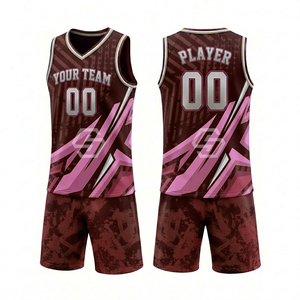 Wholesale High Quality Plus Size Unisex Basketball Jersey 100% Polyester Custom Logo Sublimation Printed Breathable V-neck - Product Image 1