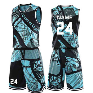 Conjunto de uniforme de baloncesto de tela suave, camiseta sin mangas y pantalones cortos con nombre y número de equipo personalizados, ropa deportiva para toda temporada - Product Image 1