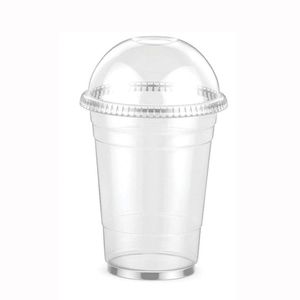 Wholesale Transparent PET <b>Plastic</b> <b>Cups</b> with Dome Lids for Cold Coffee Bubble Tea Juice and Soft <b>Drinks</b> - Product Image 1