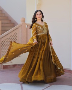 New Designer Georgette silk with Zari and Sequence Embroidery work Anarkali Gowns Collections with Heavy Work Dupatta for Women - Product Image 1