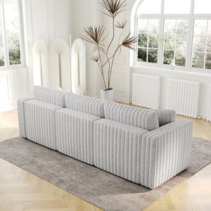 Divano Modulare 3 Posti in Morbido Peluche a Forma di Coniglio 106.3, Altamente Confortevole e dal Design Distintivo per Camera da Letto e Soggiorno - Product Image 4