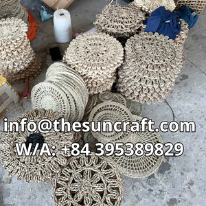 Napperons ronds en jonc de mer tressé pour la restauration fine, décor de table en osier naturel, sous-plats en paille naturelle pour la présentation de repas gastronomiques - Product Image 4