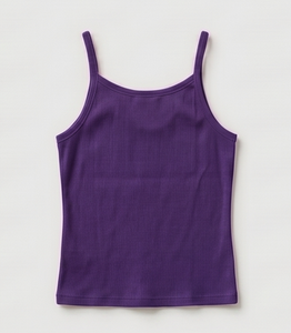 Camiseta sin mangas para mujer, color morado, cuello redondo, color sólido, tejido de punto, ropa informal, transpirable - Product Image 2