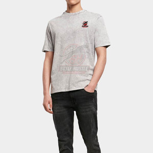 Diseña tu Propio Logotipo, Camisetas para Hombre con Lavado Ácido, 100% Algodón, Corte Holgado, Ropa Casual, Último Diseño en Camisetas con Lavado Ácido para Hombre - Product Image 4