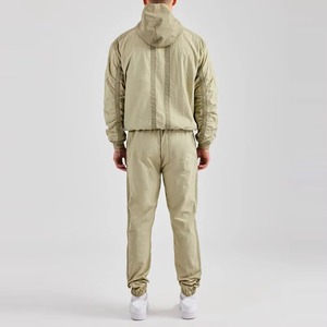Wholesale 100% Cotton Printed Solid Jogging Tracksuit Men's <b>Zip</b>-<b>Up</b> <b>Jacket</b> Nylon Windbreaker Custom Logo Streetwear Plus Size - Product Image 2