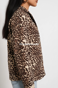 Chaqueta de Invierno para Mujer, Estilo Boho Indio, Acolchada, con Bordado de Algodón, Estampado de Leopardo, Hecha a Mano, Venta Caliente 2026 - Product Image 5